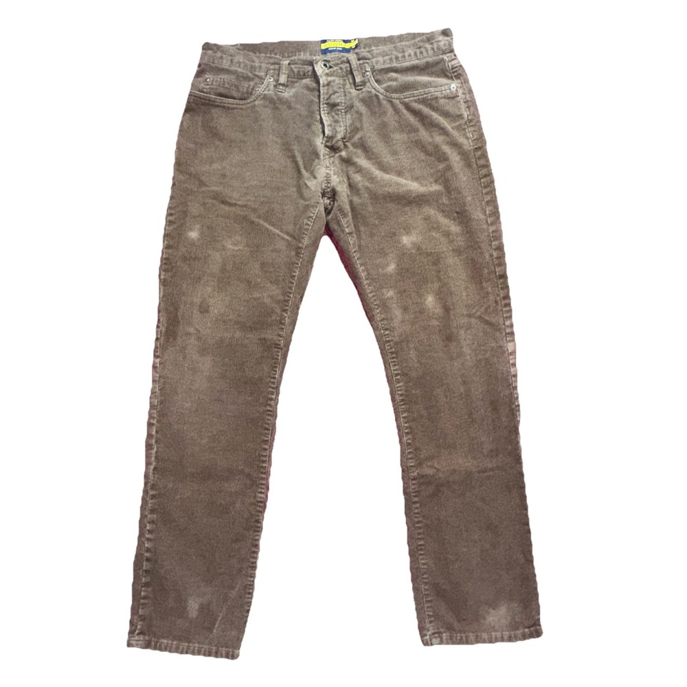 VTG Ralph Lauren Rugby Corduroy Pants Brown Straight Leg Mens Size Fit 34x30